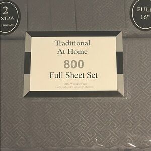 Traditional at Home 6pc Full Sheet Set Gunmetal Grey Maze Key Embossed